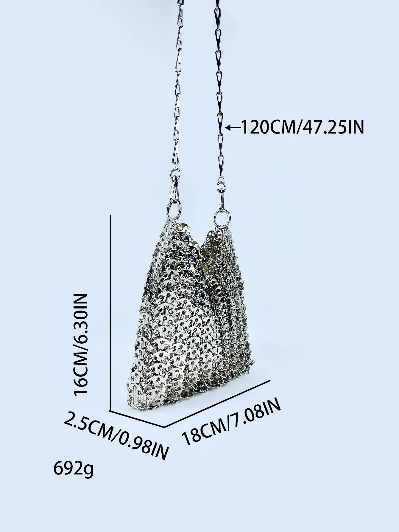 Women Glitter Metal Sequins Shoulder Bag Trendy Hollow Out Metallic Clutch Evening Party Crossbody Purse for Prom Cocktail