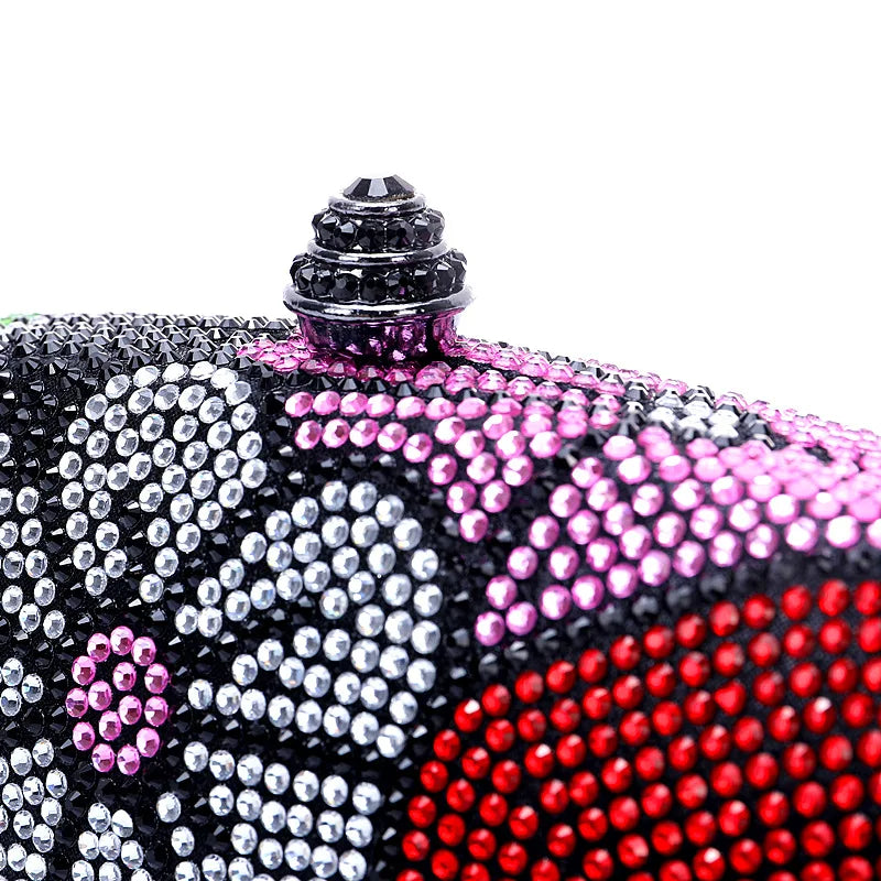 Vintage Women Floral Rhinestone Evening Handbag Full Diamond Wedding Purse Crystal Crossbody Bag for Cocktail Prom
