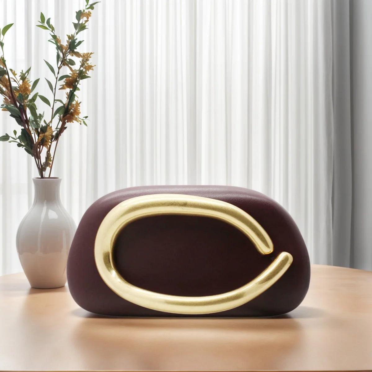 Stylish Women PU Leather Clutch Purse Strap Chain Crossbody Shoulder Bag Metal Handle Handbag Daily Casual Clutch