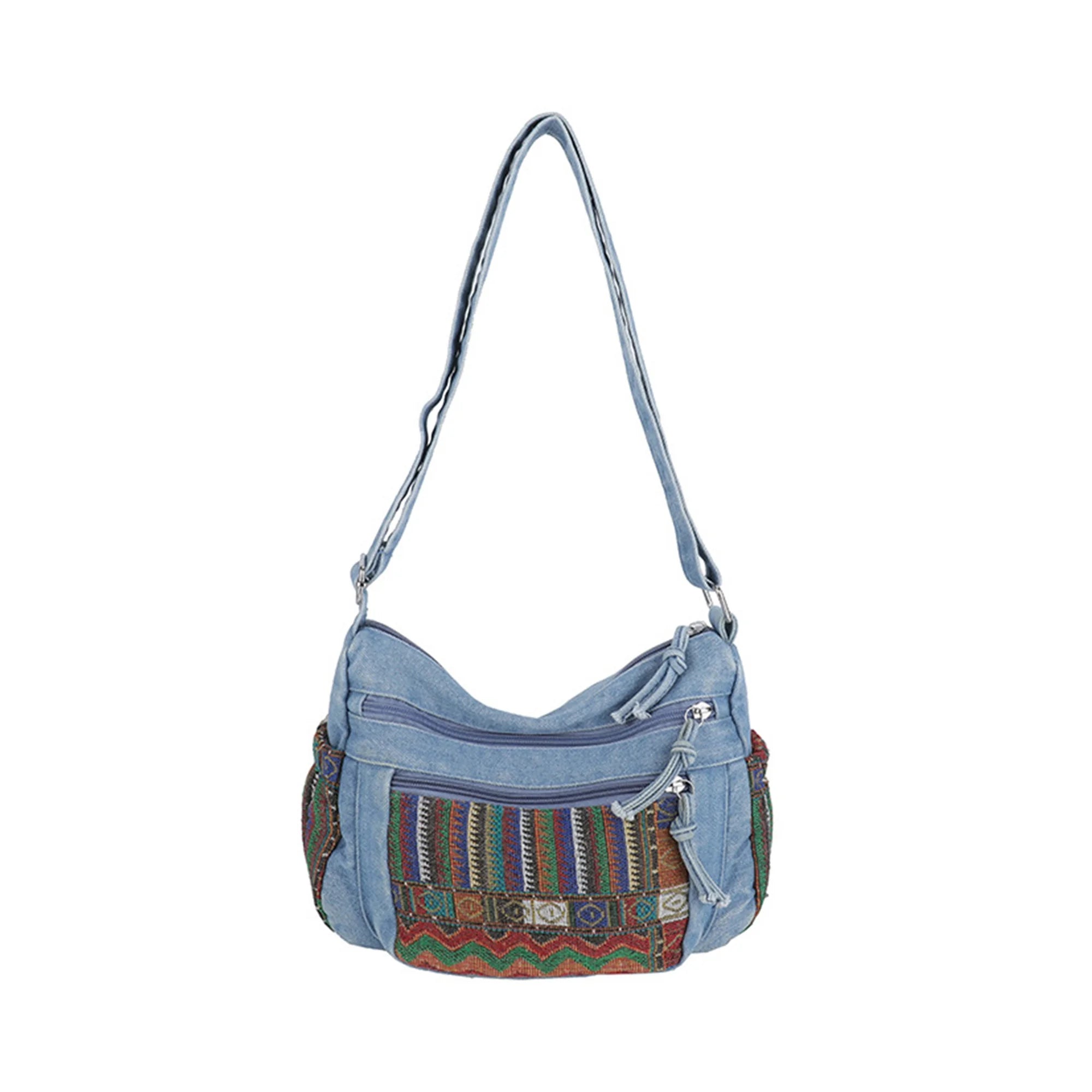 Stylish Ethnic Print Tote Bag with Adjustable Strap for Women Casual Shoulder Handbag with Unique Pattern for Girls