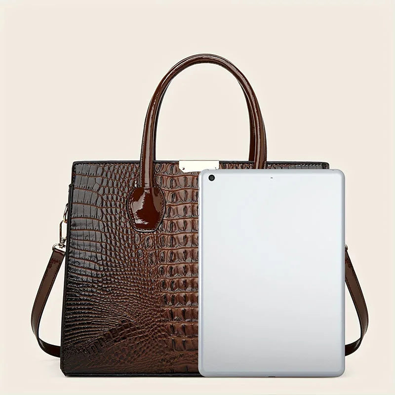 Lady's vintage handbag - high-quality set bag - large capacity shoulder crossbody bag