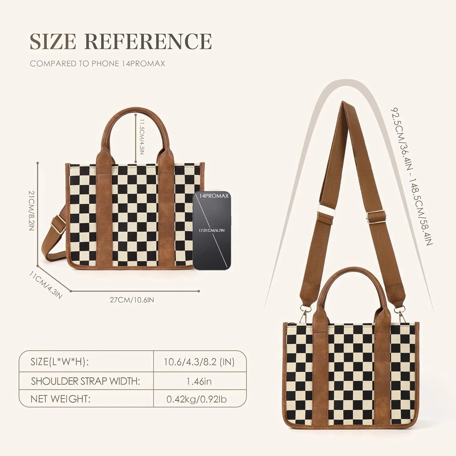 Small Tote Bag for Women Canvas Handbags Satchel Bags for Women Mini Work Travel Hangbag Brown Crossbody Bags