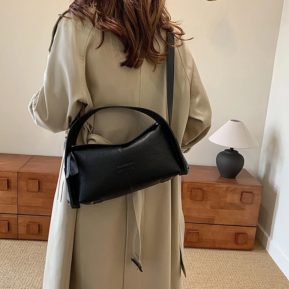 Shoulder Bags for Women PU Leather Casual Hobo Bag Large Capacity Fashion Trend Shoulder Bags Solid Color Commuting Handbag