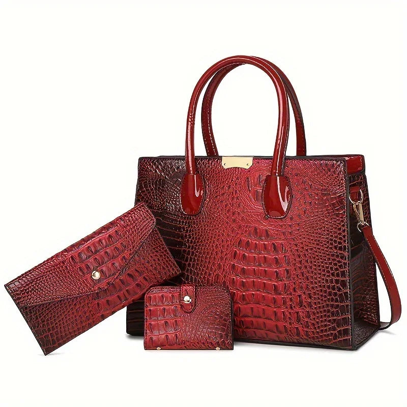 Lady's vintage handbag - high-quality set bag - large capacity shoulder crossbody bag