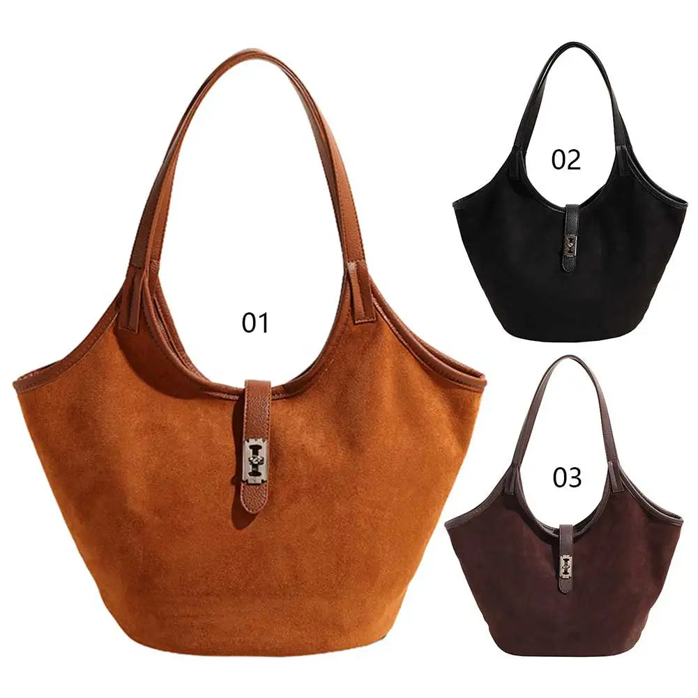 Retro Suede Hobo Handbag Fashion Top Handle Bag Designer Underarm Bag for Women Work Shopping Travel