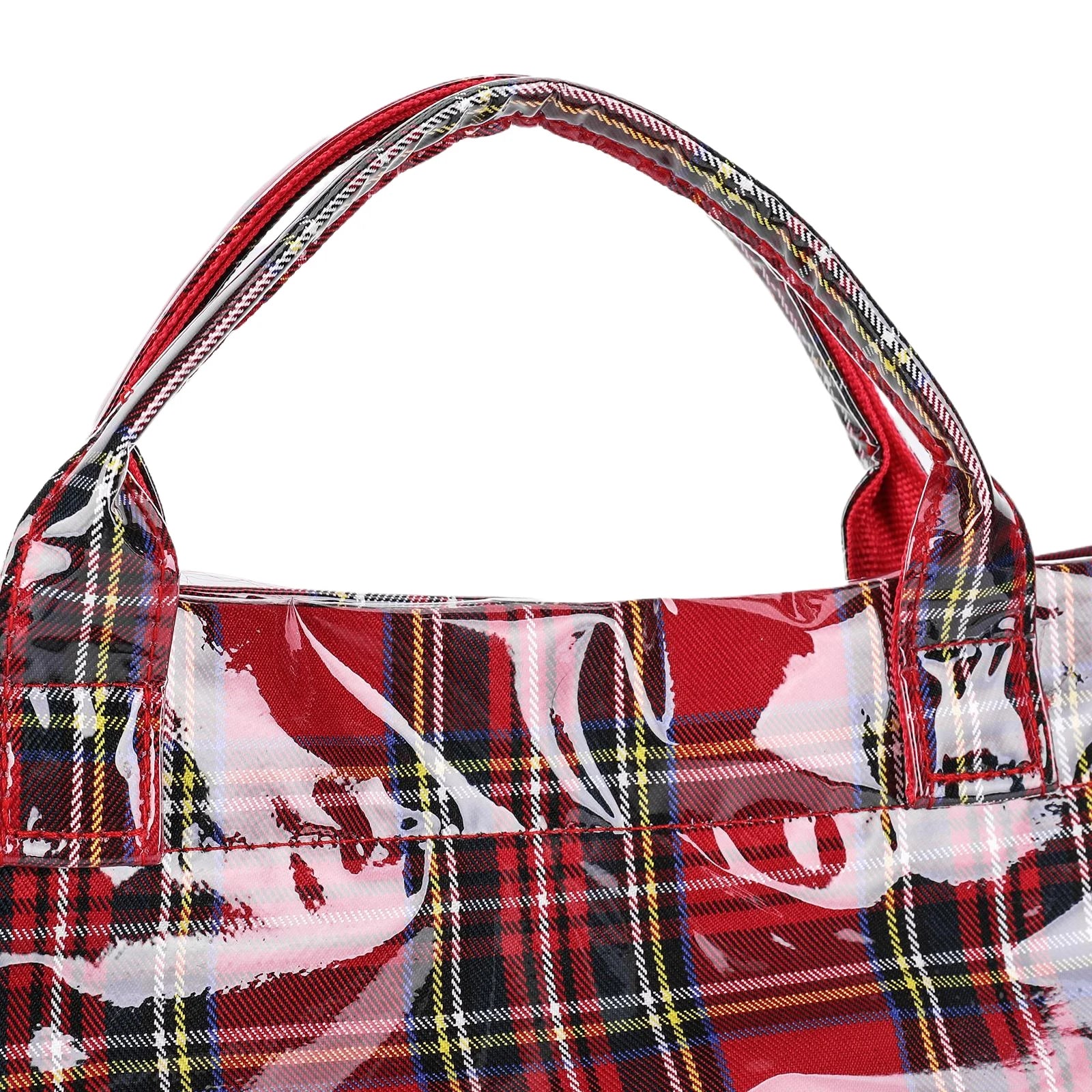 PVC Tote Bag Large Reusable Grocery Bag Waterproof Grocery Shopping Shopper Handbag for Work Shopping Beach Bag