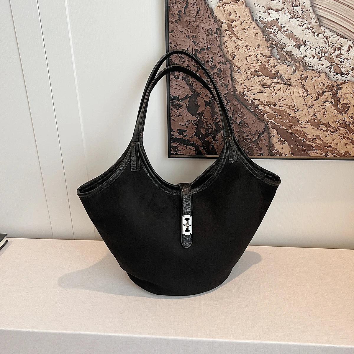 Retro Suede Hobo Handbag Fashion Top Handle Bag Designer Underarm Bag for Women Work Shopping Travel