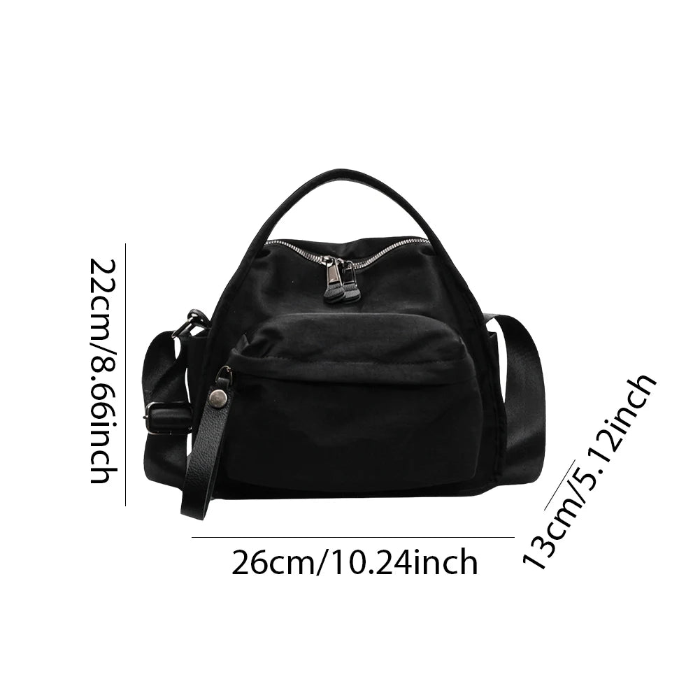 Women Simple Shoulder Bag Solid Color Casual Crossbody Bag Zipper Closure Versatile Shoulder Bag Travel Shopping Work Date Bag