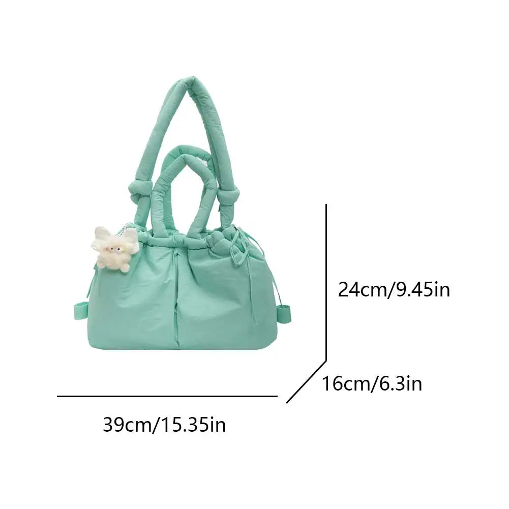 Puffer Tote Bag Lightweight Shoulder Bag Trendy Puffy Handbag Large Capacity Hobo Bag for Women Work Shopping Travel