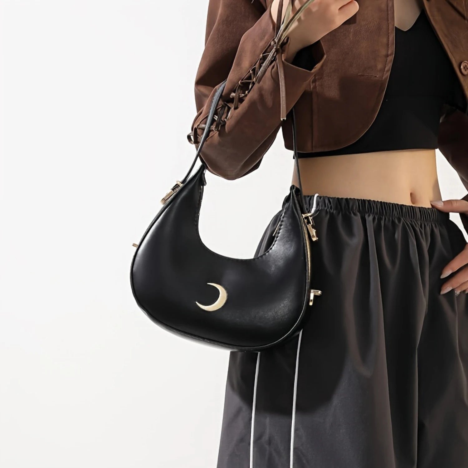 Crescent Bag,  Pattern Handbag,Y2K Shoulder Purse For Women