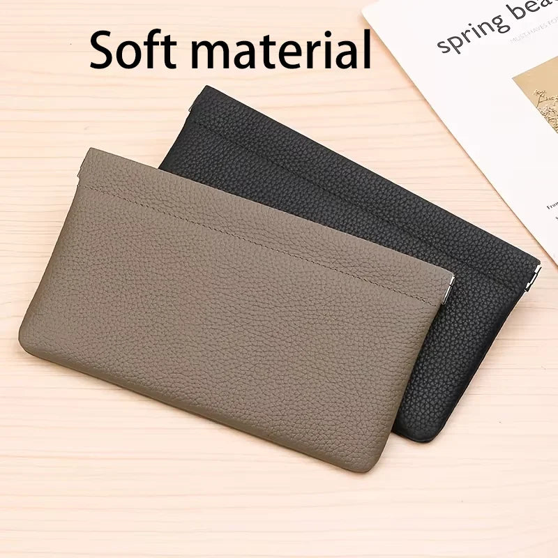 Storage Bag PU Leather For Long Wallet Passport Driver's License Document Holder Data Cable Cosmetic Bag for Women Men