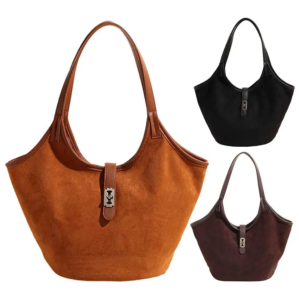 Retro Suede Hobo Handbag Fashion Top Handle Bag Designer Underarm Bag for Women Work Shopping Travel