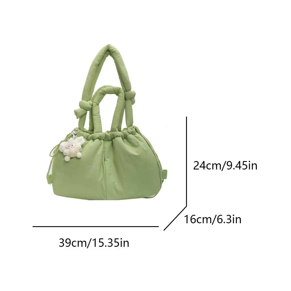 Puffer Tote Bag Lightweight Shoulder Bag Trendy Puffy Handbag Large Capacity Hobo Bag for Women Work Shopping Travel