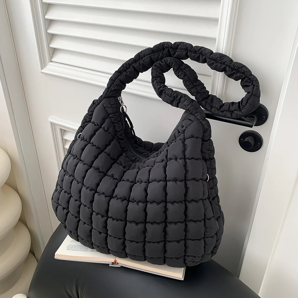 Women Stylish Commuting Bags Solid Color Quilted Bubbles Crossbody Bag Fashion Padded Sling Bag Puffer Shoulder Bags