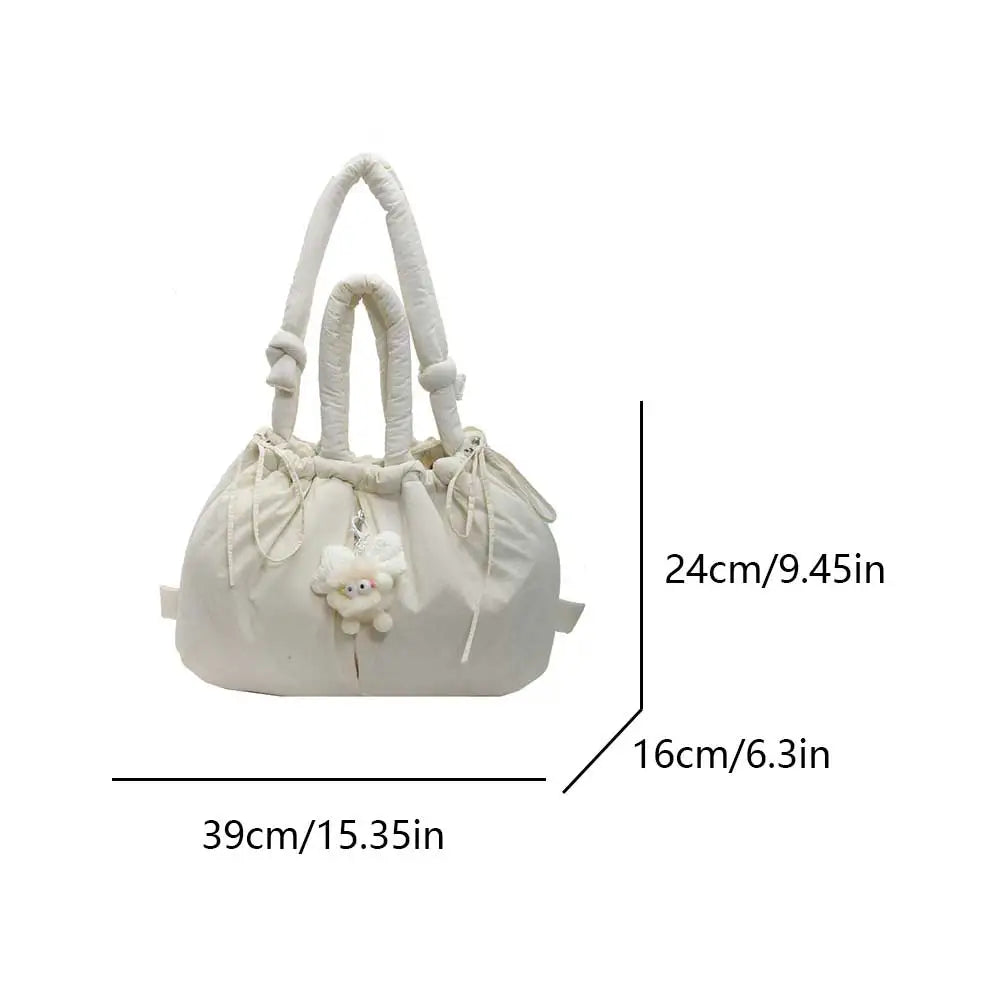 Puffer Tote Bag Lightweight Shoulder Bag Trendy Puffy Handbag Large Capacity Hobo Bag for Women Work Shopping Travel