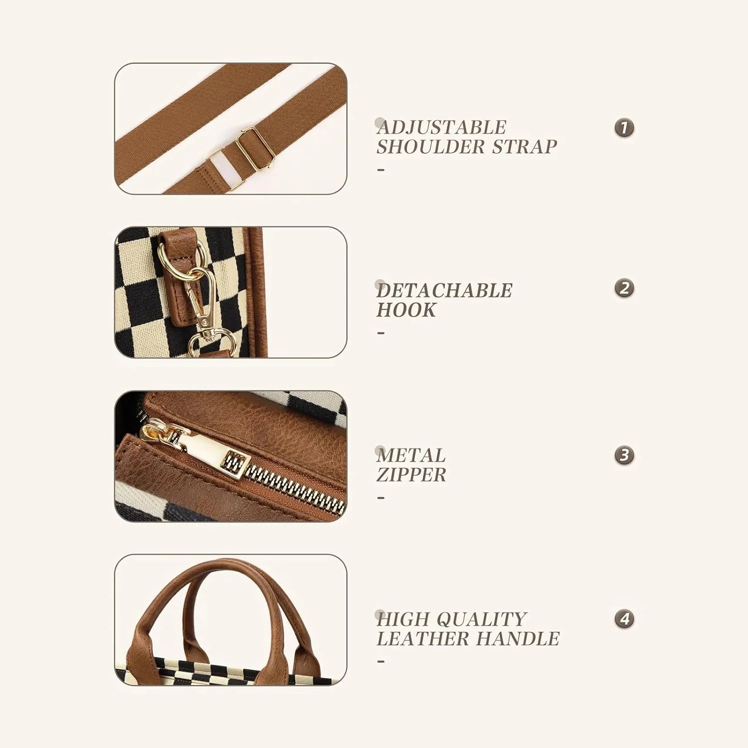 Small Tote Bag for Women Canvas Handbags Satchel Bags for Women Mini Work Travel Hangbag Brown Crossbody Bags