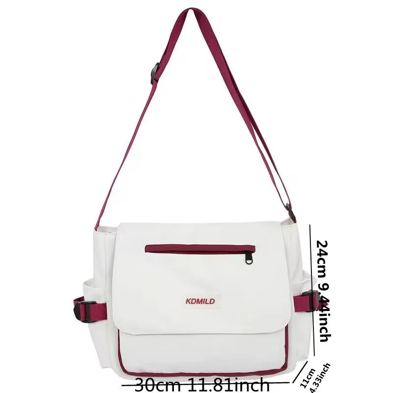 Youth Fashion Casual Version Ladies Canvas Shoulder Bag Solid Color Women Messenger Bags Top Quality Oxford Diagonal Cross Bag