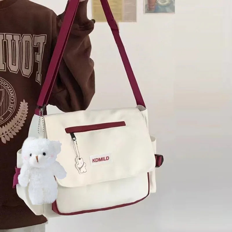 Youth Fashion Casual Version Ladies Canvas Shoulder Bag Solid Color Women Messenger Bags Top Quality Oxford Diagonal Cross Bag