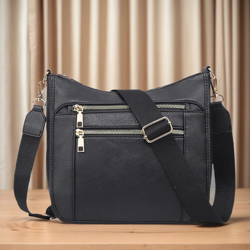 Women Leather Crescent Crossbody Bag Adjustable Strap Stylish Satchel Purse Cherckered Shoulder Bag for Commuting Daily Use