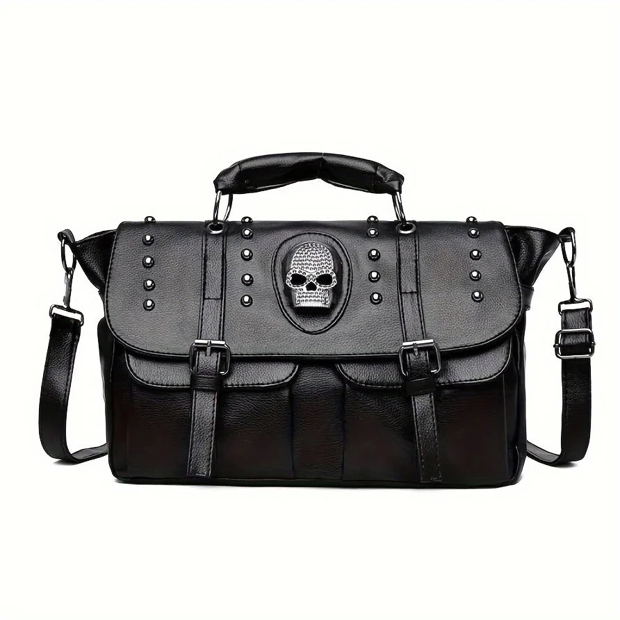 Aesthetic Crossbody Bags for Women Vintage Fashion Rivet Skull Shoulder Japanese Casual Streetwear Handbags
