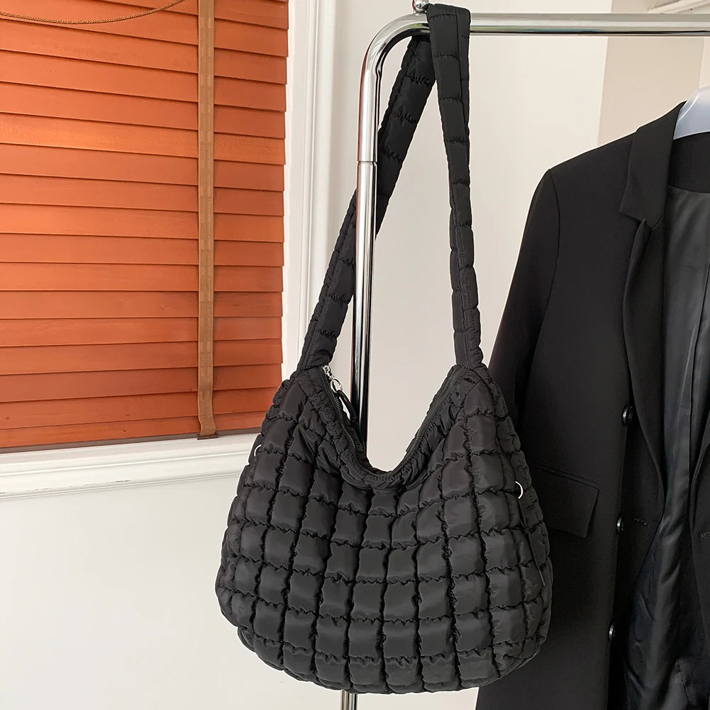 Women Stylish Commuting Bags Solid Color Quilted Bubbles Crossbody Bag Fashion Padded Sling Bag Puffer Shoulder Bags