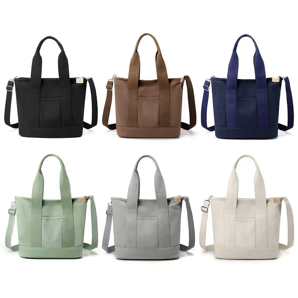 Women Crossbody Bag Large Capacity Canvas Underarm Bag Adjustable Strap Multi-compartment Lightweight Make Up Cosmetic Bag