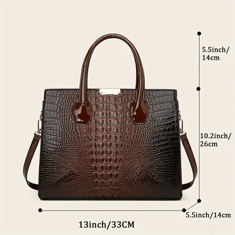 Lady's vintage handbag - high-quality set bag - large capacity shoulder crossbody bag