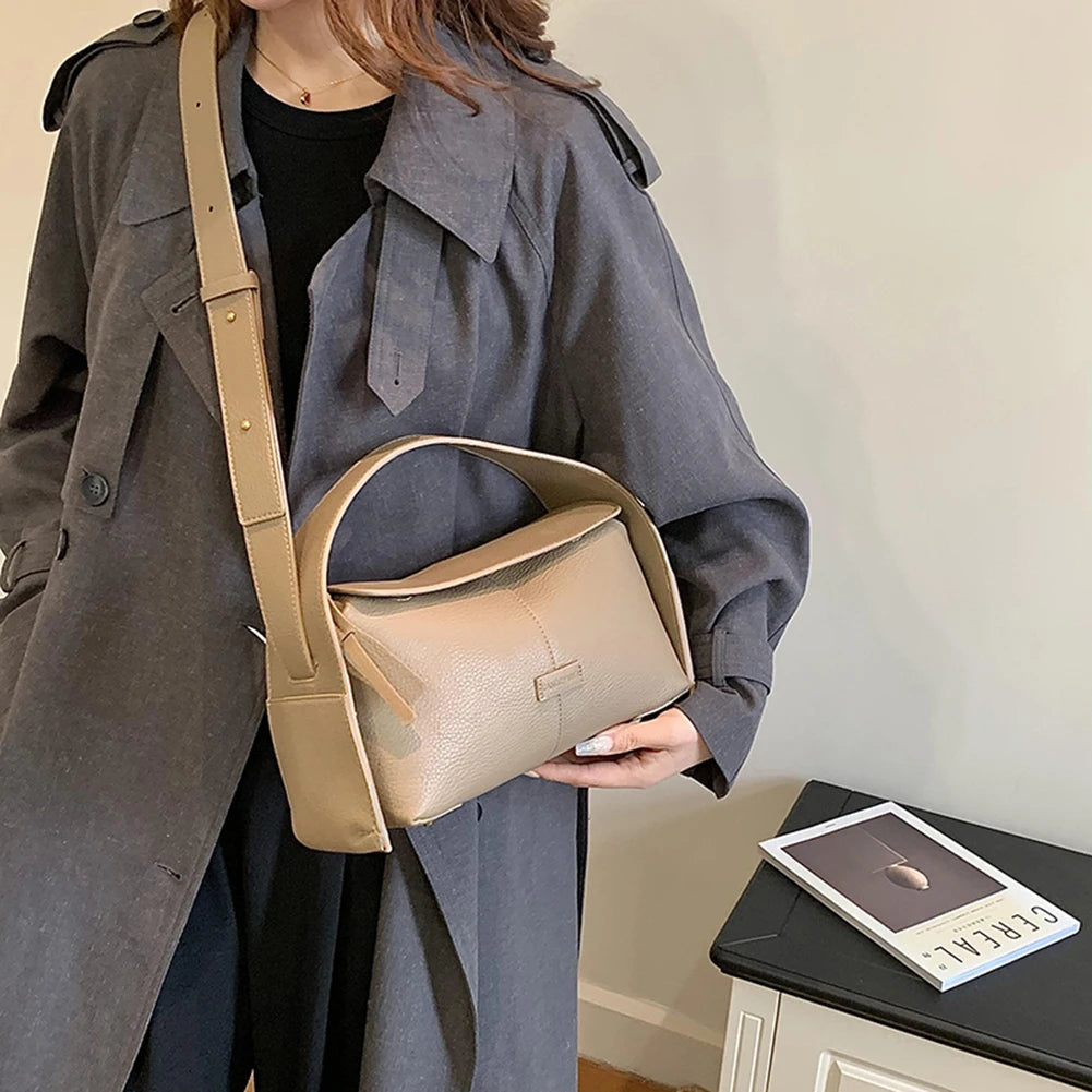 Shoulder Bags for Women PU Leather Casual Hobo Bag Large Capacity Fashion Trend Shoulder Bags Solid Color Commuting Handbag