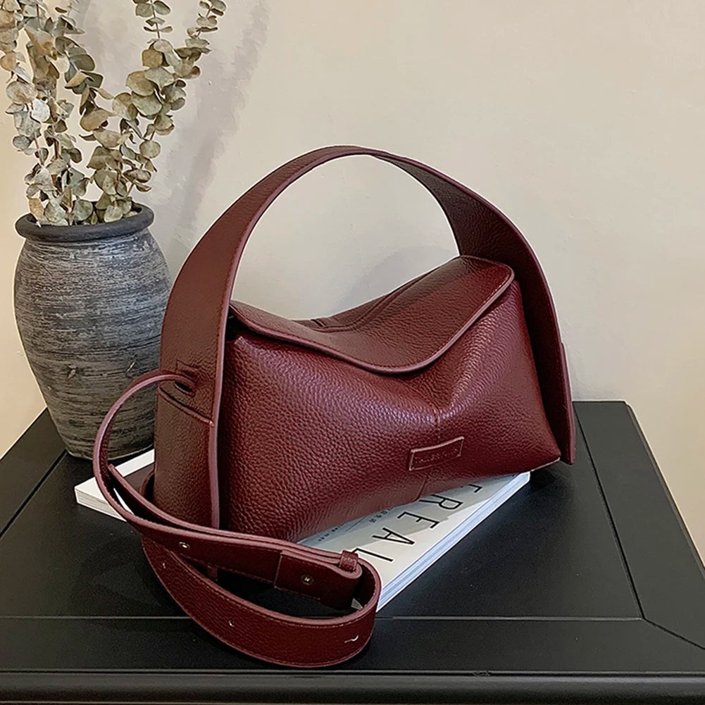 Shoulder Bags for Women PU Leather Casual Hobo Bag Large Capacity Fashion Trend Shoulder Bags Solid Color Commuting Handbag