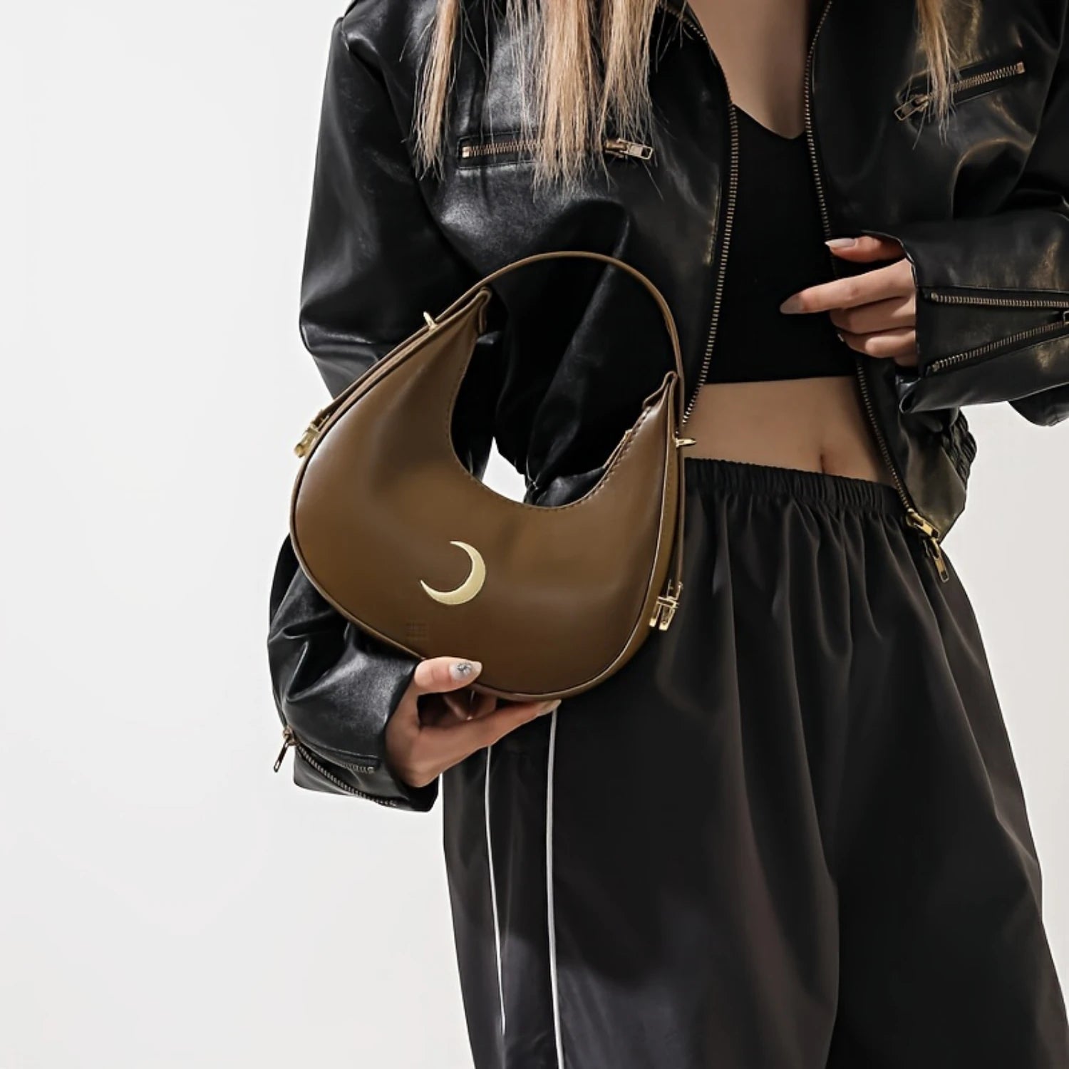 Crescent Bag,  Pattern Handbag,Y2K Shoulder Purse For Women