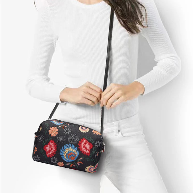 SAJA Tapestry Shoulder Bag Women's Bag Garden Flower Handbags Pouch Wallet Travel Bag For Women Female Tote Bag Mobile Phone Bag