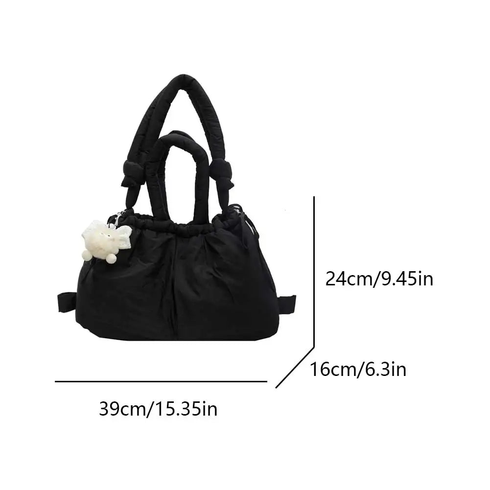 Puffer Tote Bag Lightweight Shoulder Bag Trendy Puffy Handbag Large Capacity Hobo Bag for Women Work Shopping Travel