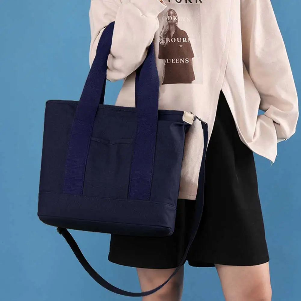 Women Crossbody Bag Large Capacity Canvas Underarm Bag Adjustable Strap Multi-compartment Lightweight Make Up Cosmetic Bag