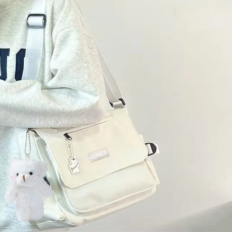 Youth Fashion Casual Version Ladies Canvas Shoulder Bag Solid Color Women Messenger Bags Top Quality Oxford Diagonal Cross Bag