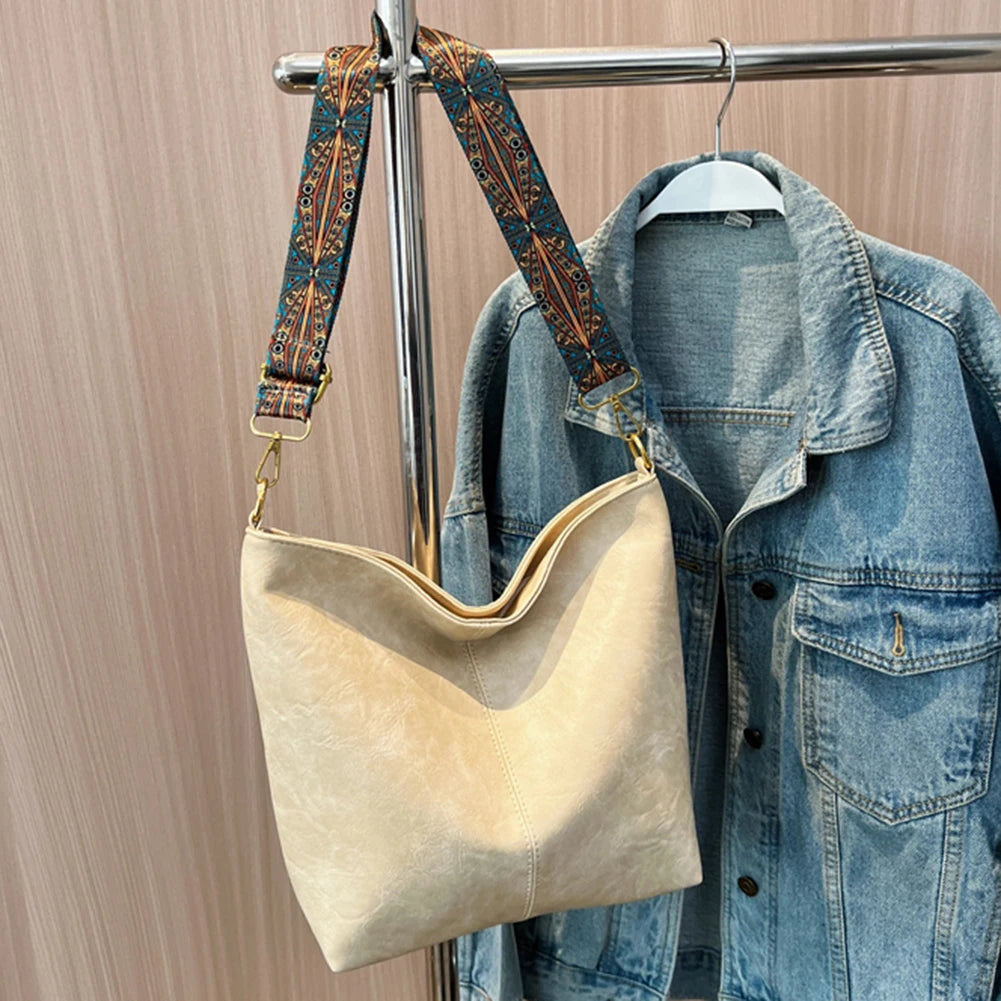 Crossbody Handbags Large Capacity Retro Print Composite Shoulder Bag Waterproof PU Scratch Resistant Women Fashion Daily Leisure