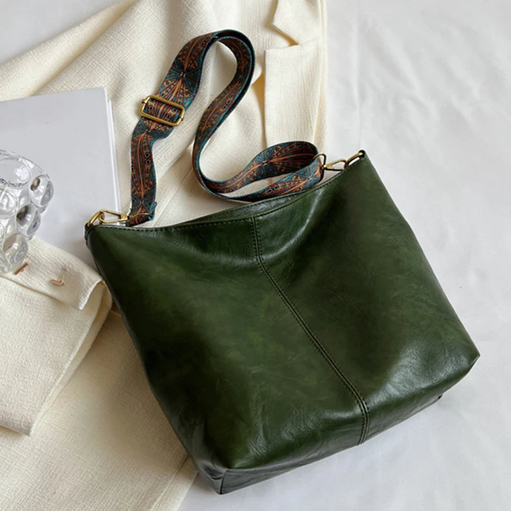 Crossbody Handbags Large Capacity Retro Print Composite Shoulder Bag Waterproof PU Scratch Resistant Women Fashion Daily Leisure