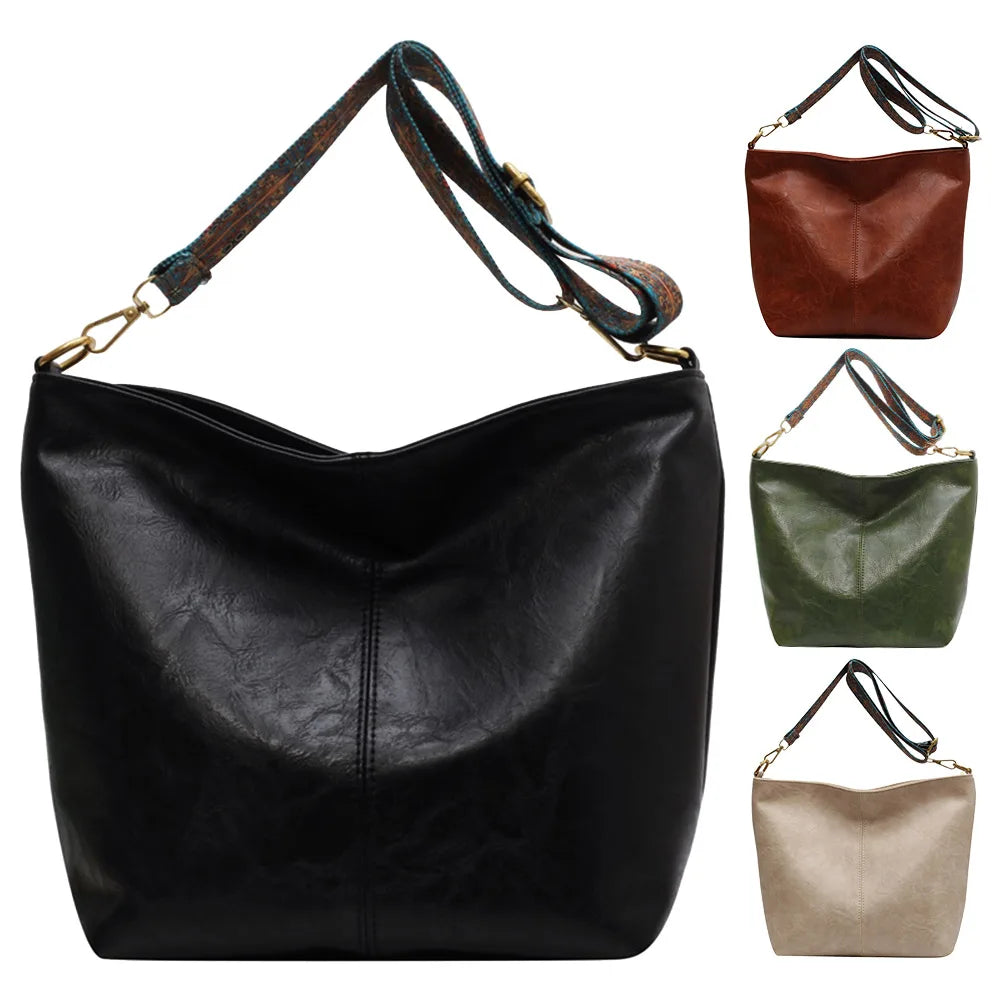 Crossbody Handbags Large Capacity Retro Print Composite Shoulder Bag Waterproof PU Scratch Resistant Women Fashion Daily Leisure