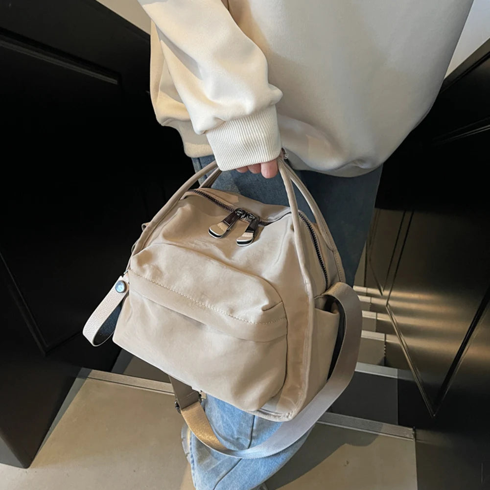 Women Simple Shoulder Bag Solid Color Casual Crossbody Bag Zipper Closure Versatile Shoulder Bag Travel Shopping Work Date Bag