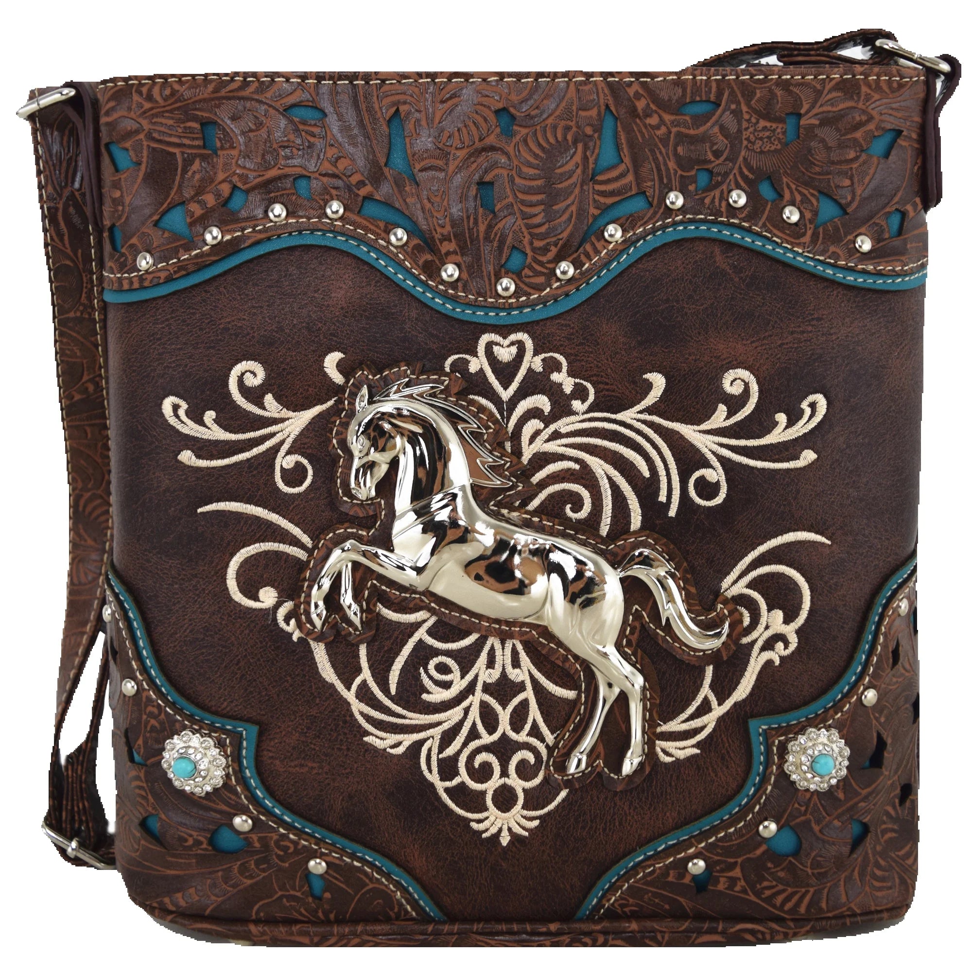 Western Style Embroidery Horse Crossbody Handbags