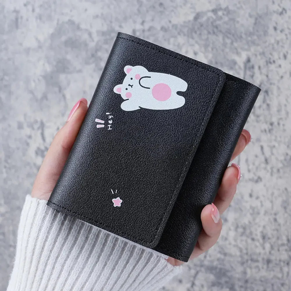 Women Heart Hasp Short Wallet Simple Multifunctional Folding Purse Card Holder Cute Fashion Clutch Bag Girls Money Bag