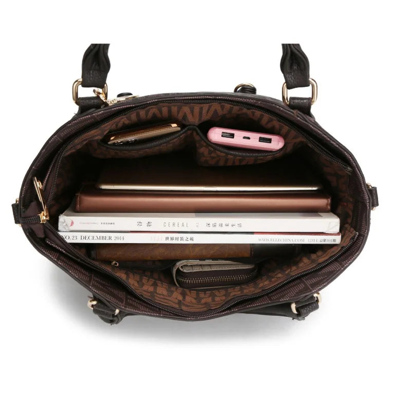 Luxury  Collection Satchel Bag Genuine Leather Top Handle Handbag Spacious Work Tote with Detachable Strap