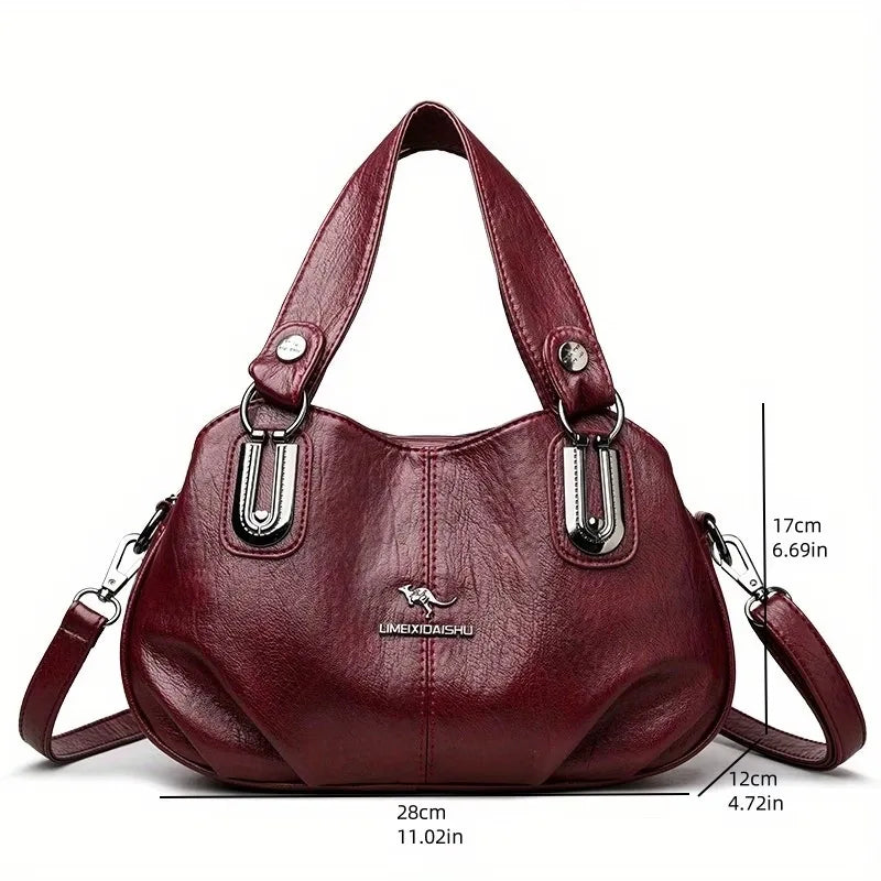 Minimalist PU Women'S Shoulder Bag - Lightweight Crossbody & Tote Handbag With Large Capacity