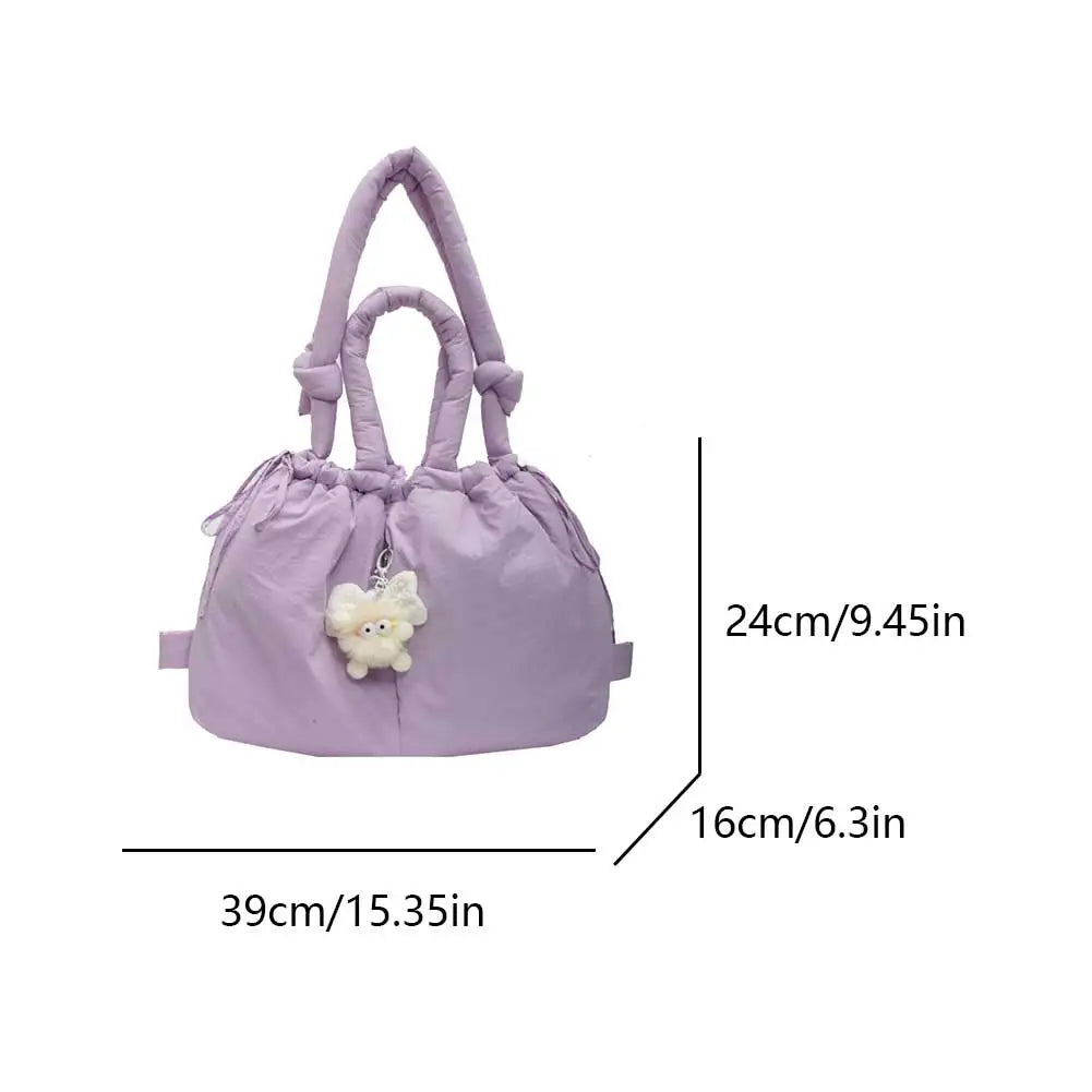 Puffer Tote Bag Lightweight Shoulder Bag Trendy Puffy Handbag Large Capacity Hobo Bag for Women Work Shopping Travel