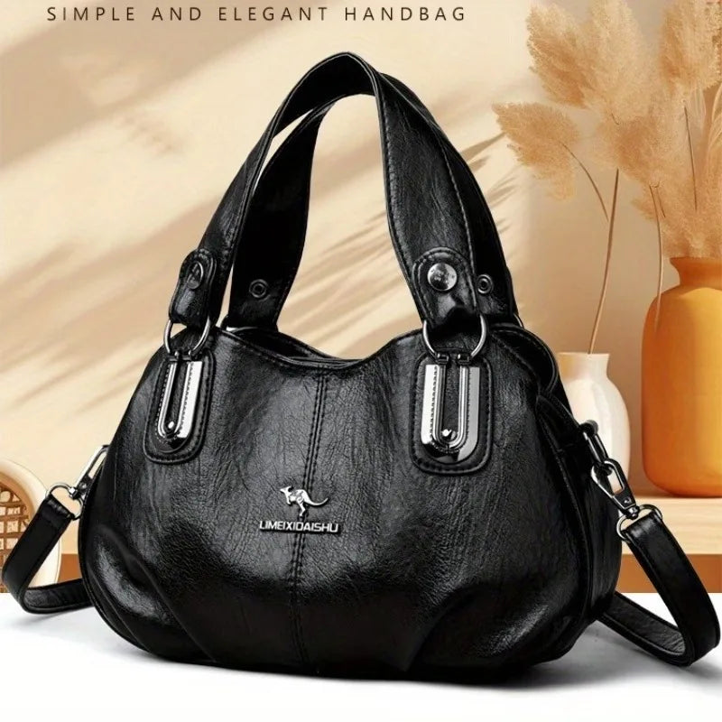 Minimalist PU Women'S Shoulder Bag - Lightweight Crossbody & Tote Handbag With Large Capacity