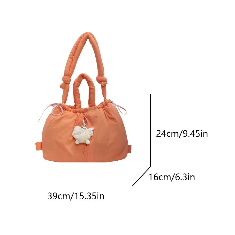 Puffer Tote Bag Lightweight Shoulder Bag Trendy Puffy Handbag Large Capacity Hobo Bag for Women Work Shopping Travel