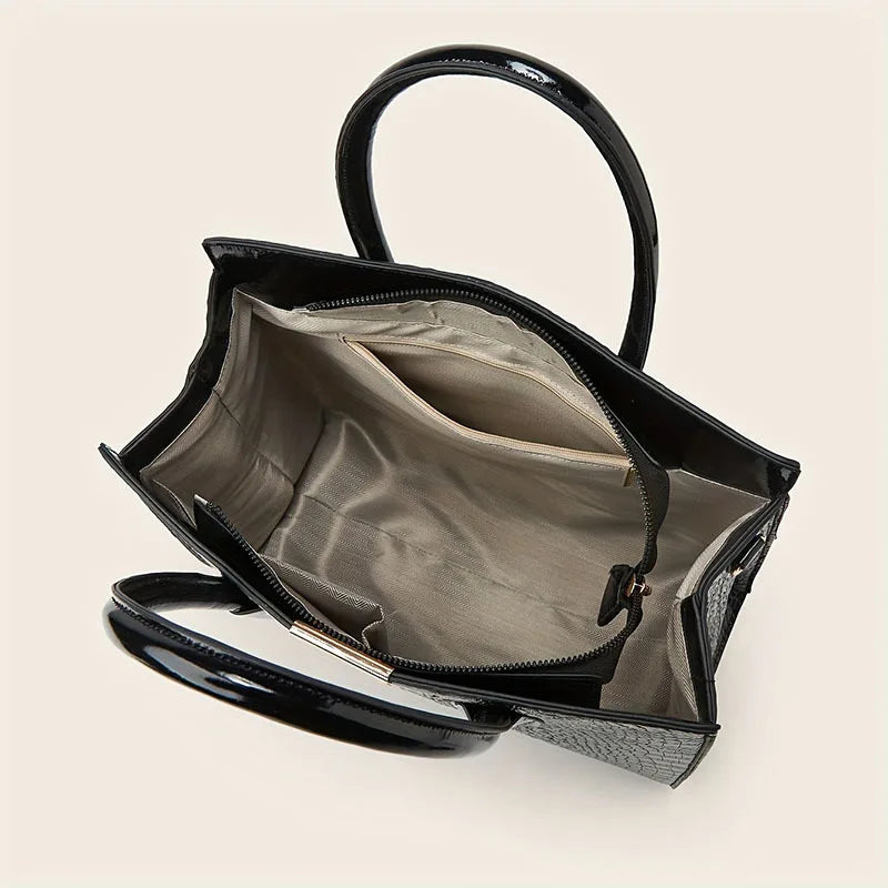 Lady's vintage handbag - high-quality set bag - large capacity shoulder crossbody bag