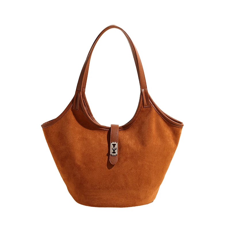 Retro Suede Hobo Handbag Fashion Top Handle Bag Designer Underarm Bag for Women Work Shopping Travel