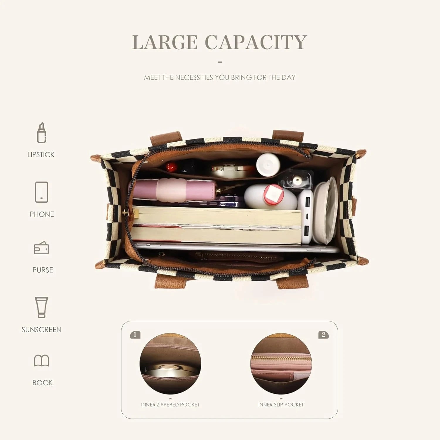 Small Tote Bag for Women Canvas Handbags Satchel Bags for Women Mini Work Travel Hangbag Brown Crossbody Bags