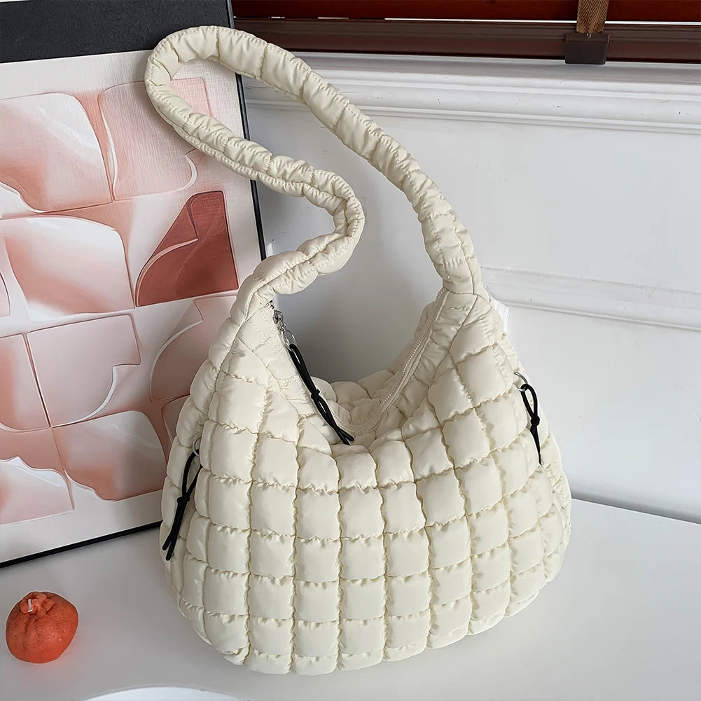 Women Stylish Commuting Bags Solid Color Quilted Bubbles Crossbody Bag Fashion Padded Sling Bag Puffer Shoulder Bags