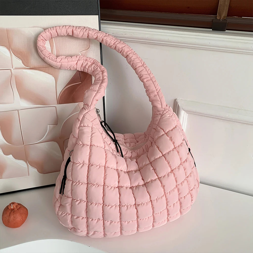 Women Stylish Commuting Bags Solid Color Quilted Bubbles Crossbody Bag Fashion Padded Sling Bag Puffer Shoulder Bags